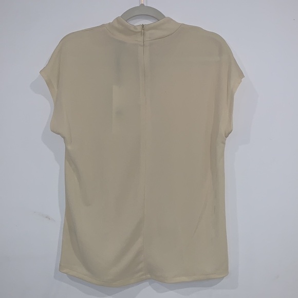 CALVIN Klein Tan Chai Mockneck Short-Sleeve Top size Medium - Picture 7 of 14